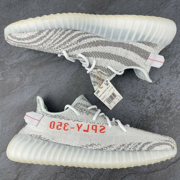 Adidas Yeezy Boost 350 v2 Blue Tint Size 11 Mens Originals Light Grey Gray NWB - Picture 5 of 12
